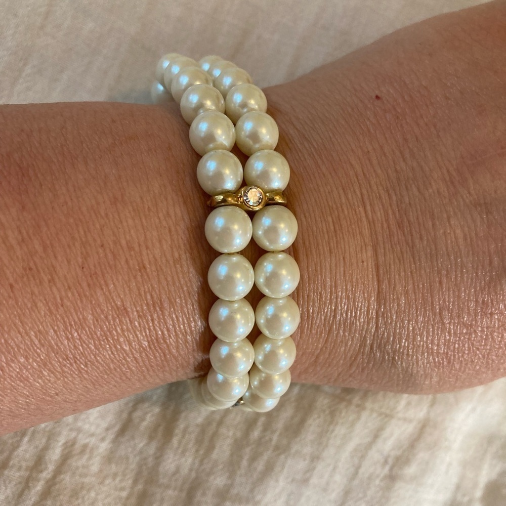 Kissaka Glass Pearls Stretch Necklace‎